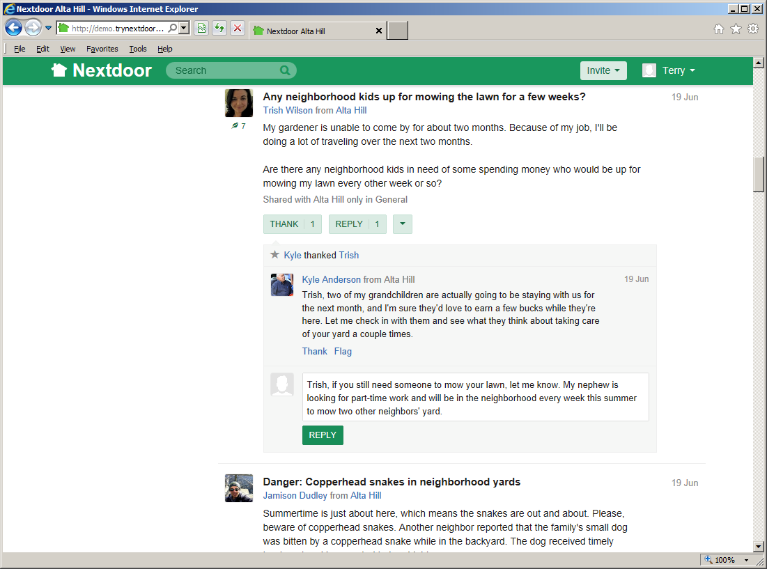 Reply to a public message