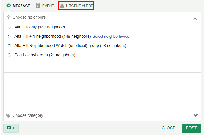 New urgent alert